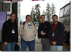 Fábio, Mauro, Ramon, Tarifa no campus da Microsoft em Redmond durante o MVP Summit 2009 nos EUA